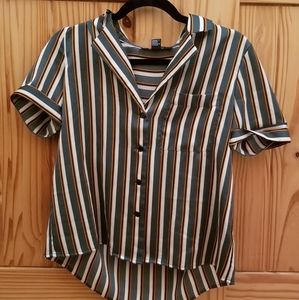 Forever 21 striped button down tee